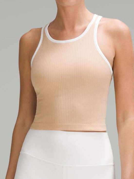 lululemon athletica Tops - Lululemon Cream White Ebb To Street High Neck Racerback Tank Size 6 NWT